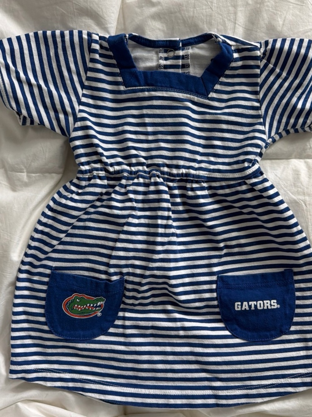 Little King Striped Toddler Dress - Blue & White